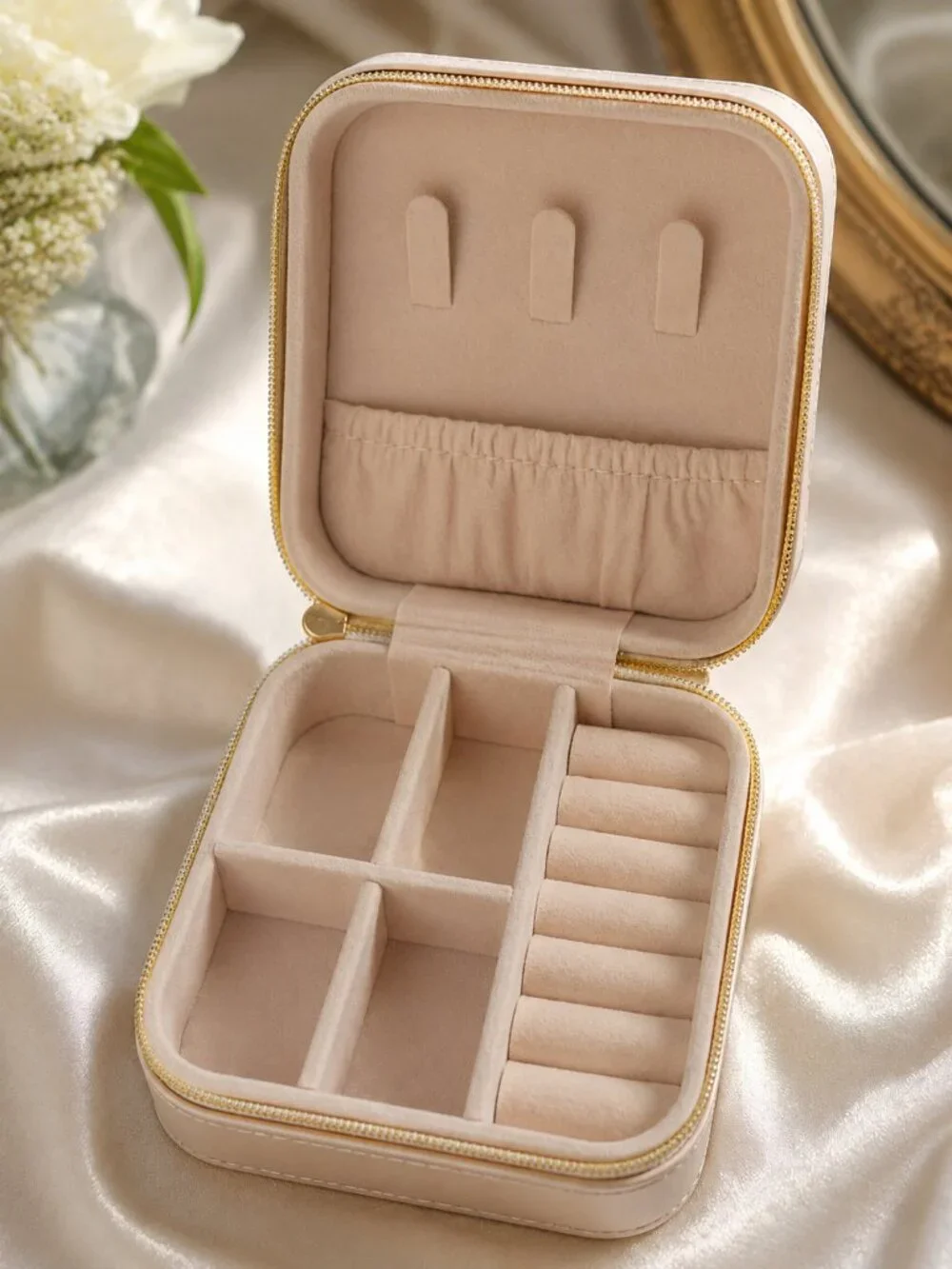 Elegant Travel Jewelry Organizer Case – Compact & Portable
